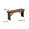 Flash Furniture HERCULES Series 40'' x 12'' Antique Rustic Solid Pine Folding Farm Bench, Model# XA-B-40X12-GG