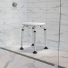Flash Furniture HERCULES Series Tool-Free & Quick Assembly, 300 Lb. Capacity, Adjustable White Bath & Shower Stool, Model# DC-HY3400L-WH-GG