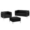 Flash Furniture HERCULES Imagination Series Black LeatherSoft Loveseat, Chair & Ottoman Set, Model# ZB-IMAG-SET11-GG