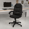 Flash Furniture Hansel High Back Black LeatherSoft Executive Swivel Office Chair w/ Arms, Model# BT-983-BK-GG