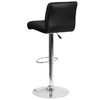 Flash Furniture Scott Contemporary Black Vinyl Adjustable Height Barstool w/ Rolled Seat & Chrome Base, Model# DS-8101B-BK-GG