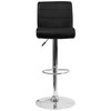 Flash Furniture Scott Contemporary Black Vinyl Adjustable Height Barstool w/ Rolled Seat & Chrome Base, Model# DS-8101B-BK-GG