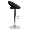 Flash Furniture Brook Contemporary Black Vinyl Rounded Orbit-Style Back Adjustable Height Barstool w/ Chrome Base, Model# DS-811-BK-GG