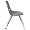 Flash Furniture HERCULES Series 880 lb. Capacity Gray Ergonomic Shell Stack Chair w/ Chrome Frame & 18'' Seat Height, Model# RUT-18-GY-CHR-GG