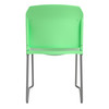 Flash Furniture HERCULES Series 880 lb. Capacity Green Full Back Contoured Stack Chair w/ Gray Powder Coated Sled Base, Model# RUT-238A-GN-GG