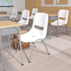 Flash Furniture HERCULES Series 880 lb. Capacity White Ergonomic Shell Stack Chair w/ Gray Frame, Model# RUT-EO1-WH-GG