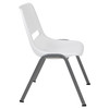 Flash Furniture HERCULES Series 880 lb. Capacity White Ergonomic Shell Stack Chair w/ Gray Frame, Model# RUT-EO1-WH-GG