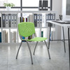 Flash Furniture HERCULES Series 880 lb. Capacity Green Plastic Stack Chair w/ Titanium Gray Powder Coated Frame, Model# RUT-F01A-GN-GG