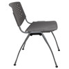 Flash Furniture HERCULES Series 880 lb. Capacity Gray Plastic Stack Chair w/ Titanium Gray Powder Coated Frame, Model# RUT-F01A-GY-GG