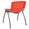 Flash Furniture HERCULES Series 880 lb. Capacity Orange Plastic Stack Chair w/ Titanium Gray Powder Coated Frame, Model# RUT-F01A-OR-GG