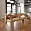 Flash Furniture HERCULES 9' x 40" Rectangular Antique Rustic Light Natural Solid Pine Folding Farm Table, Model# XA-F-108X40-LN-GG