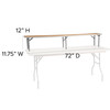 Flash Furniture Amara 72'' x 12'' x 12'' Birchwood Bar Top Riser w/ Silver Legs, Model# XA-72-RS-GG