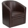 Flash Furniture Lauren Brown LeatherSoft Barrel-Shaped Guest Chair, Model# GO-S-03-BN-FULL-GG