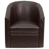 Flash Furniture Lauren Brown LeatherSoft Barrel-Shaped Guest Chair, Model# GO-S-03-BN-FULL-GG