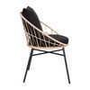 Flash Furniture Devon Set of 2 Indoor/Outdoor Modern Papasan Patio Chairs, Rope w/ Tan Finish PE Wicker Rattan & Black Cushions, Model# TW-VN017-TAN-BK-GG