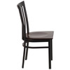 Flash Furniture HERCULES Series Black School House Back Metal Restaurant Chair Walnut Wood Seat, Model# XU-DG6Q4BSCH-WALW-GG