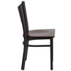 Flash Furniture HERCULES Series Black Coffee Back Metal Restaurant Chair Walnut Wood Seat, Model# XU-DG-60099-COF-WALW-GG