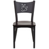 Flash Furniture HERCULES Series Black Coffee Back Metal Restaurant Chair Walnut Wood Seat, Model# XU-DG-60099-COF-WALW-GG