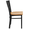 Flash Furniture HERCULES Series Black Circle Back Metal Restaurant Chair Natural Wood Seat, Model# XU-DG-60119-CIR-NATW-GG