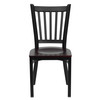 Flash Furniture HERCULES Series Black Vertical Back Metal Restaurant Chair Mahogany Wood Seat, Model# XU-DG-6Q2B-VRT-MAHW-GG