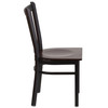 Flash Furniture HERCULES Series Black Vertical Back Metal Restaurant Chair Walnut Wood Seat, Model# XU-DG-6Q2B-VRT-WALW-GG