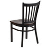 Flash Furniture HERCULES Series Black Vertical Back Metal Restaurant Chair Walnut Wood Seat, Model# XU-DG-6Q2B-VRT-WALW-GG