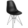 Flash Furniture Elon Series Black Plastic Chair w/ Chrome Base, Model# FH-130-CPP1-BK-GG