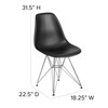 Flash Furniture Elon Series Black Plastic Chair w/ Chrome Base, Model# FH-130-CPP1-BK-GG