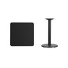 Flash Furniture Stiles 24'' Square Black Laminate Table Top w/ 18'' Round Table Height Base, Model# XU-BLKTB-2424-TR18-GG