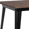 Flash Furniture Toby 31.5" Square Black Metal Indoor Table w/ Walnut Rustic Wood Top, Model# CH-51040-29M1-BK-GG