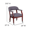 Flash Furniture Sarah Gray Fabric Luxurious Conference Chair w/ Accent Nail Trim & Casters, Model# B-Z100-GY-GG