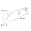 Flash Furniture HERCULES Series 8' x 12" Antique Rustic Solid White Pine Folding Farm Bench w/ 3 Legs, Model# XA-B-96X12-L-WH-GG