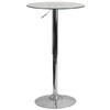 Flash Furniture Chad 23.5'' Round Adjustable Height Glass Table (Adjustable Range 33.5'' 41''), Model# CH-5-GG