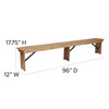 Flash Furniture HERCULES Series 8' x 12'' Antique Rustic Solid Pine Folding Farm Bench w/ 3 Legs, Model# XA-B-96X12-L-GG