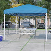 Flash Furniture Knox 10'x10' Blue Pop Up Event Canopy Tent w/ Carry Bag & Folding Bench Set Portable Tailgate, Camping, Event Set, Model# JJ-GZ10103-BL-GG