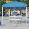 Flash Furniture Kramer 8'x8' Blue Pop Up Event Canopy Tent w/ Carry Bag & Folding Bench Set Portable Tailgate, Camping, Event Set, Model# JJ-GZ88103-BL-GG