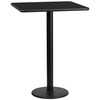 Flash Furniture Stiles 30'' Square Black Laminate Table Top w/ 18'' Round Bar Height Table Base, Model# XU-BLKTB-3030-TR18B-GG