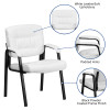 Flash Furniture White Leather Executive Side Chair or Reception Chair with Mahogany Legs Model BT-1404-WH-GG 2