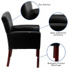 Flash Furniture Black Leather Executive Side Chair or Reception Chair with Mahogany Legs Model BT-353-BK-LEA-GG 2