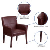 Flash Furniture Burgundy Leather Executive Side Chair or Reception Chair with Mahogany Legs Model BT-353-BURG-GG 2