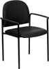 Flash Furniture Black Leather Office Side Chair with Black Mesh Back and Sled Base Model BT-516-1-VINYL-GG