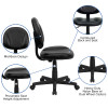 Flash Furniture Mid-Back Black Leather Ergonomic Task Chair with Arms, Model BT-688-BK-GG 4