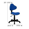 Flash Furniture Bridgewater State University Bears Embroidered Black Mesh Task Chair with Arms and Chrome Base Model BT-699-BLUE-GG 5