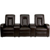 Flash Furniture Brown Leather 3-Seat Home Theater Recliner with Storage Consoles Model BT-70259-3-BRN-GG 2