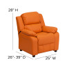 Flash Furniture Deluxe Heavily Padded Contemporary Orange Vinyl Kids Recliner with Storage Arms Model BT-7985-KID-ORANGE-GG 3