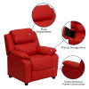 Flash Furniture Deluxe Heavily Padded Contemporary Red Vinyl Kids Recliner with Storage Arms Model BT-7985-KID-RED-GG 2