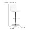 Flash Furniture Contemporary Tufted White Vinyl Adjustable Height Bar Stool with Chrome Base, Model CH-112080-WH-GG 3