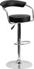 Flash Furniture Contemporary Black Plastic Adjustable Height Bar Stool with Chrome Base, Model CH-TC3-1060-BK-GG