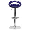 Flash Furniture Contemporary Blue Plastic Adjustable Height Bar Stool with Chrome Base, Model CH-TC3-1062-BL-GG 5