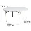 Flash Furniture 60'' Round Granite White Plastic Folding Table, Model DAD-YCZ-152R-GW-GG 2